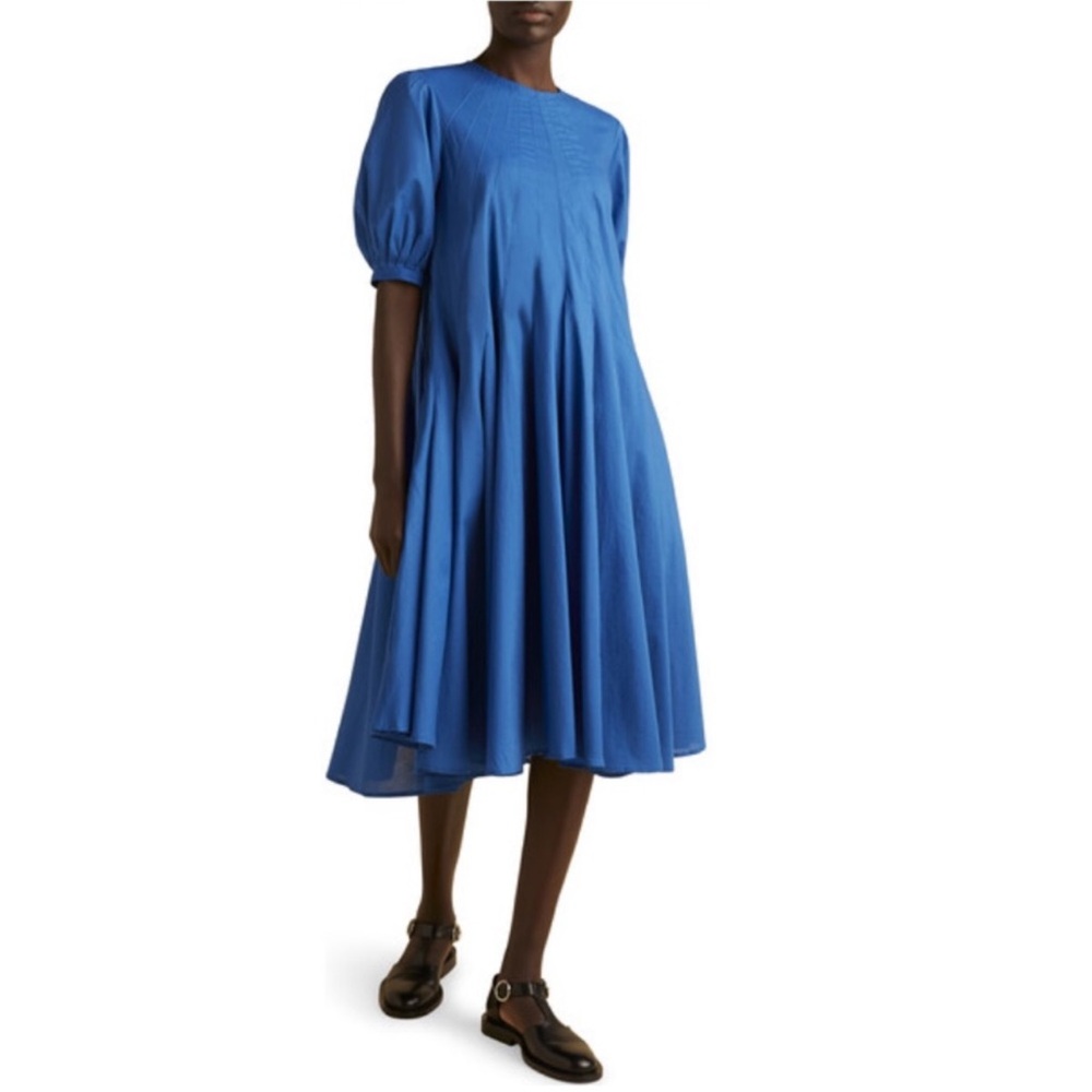 MERLETTE NYC Wolkers Dress, Azure Elegant Blue Midi Dress